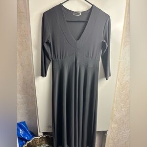 Sympli grey v-neck long sleeve dress‎